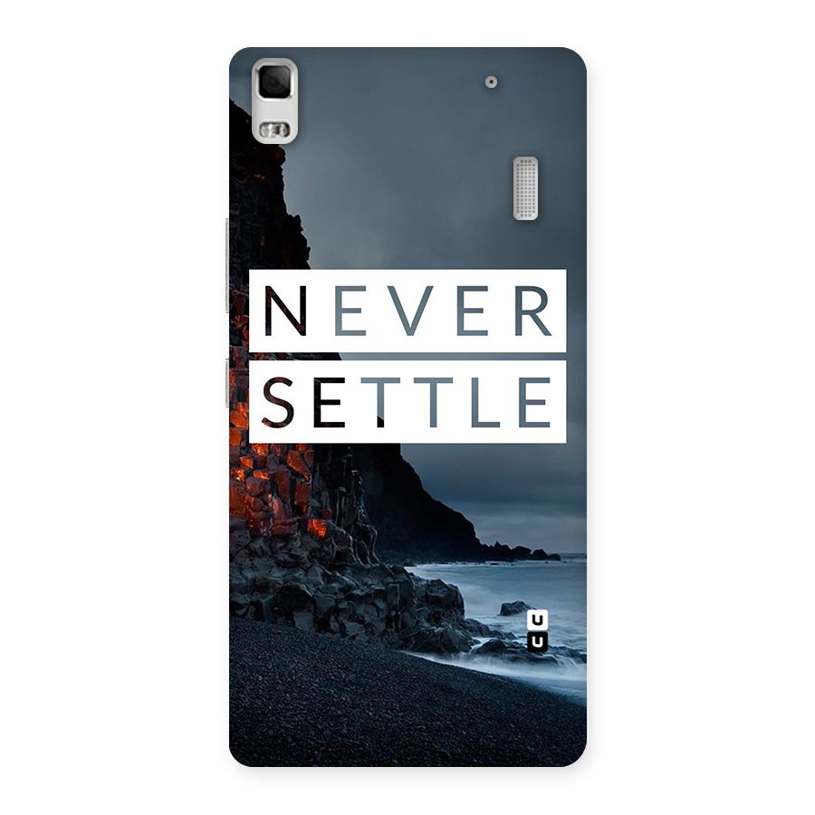 Never Settle Dark Beach Back Case for Lenovo A7000