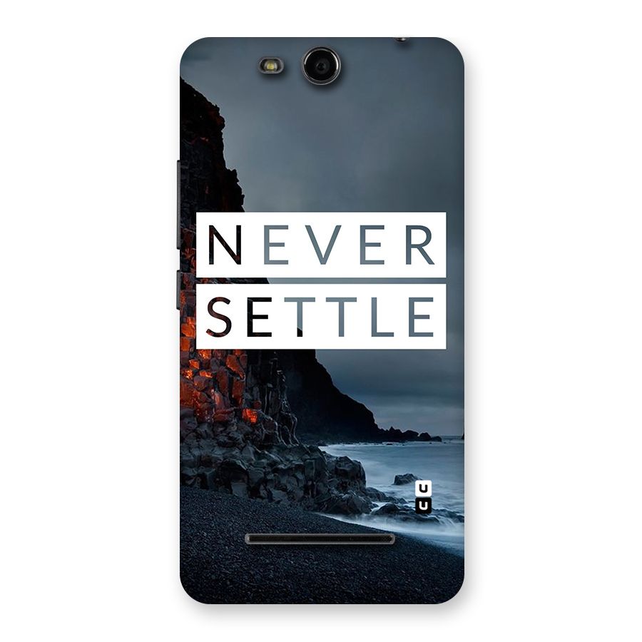Never Settle Dark Beach Back Case for Micromax Canvas Juice 3 Q392