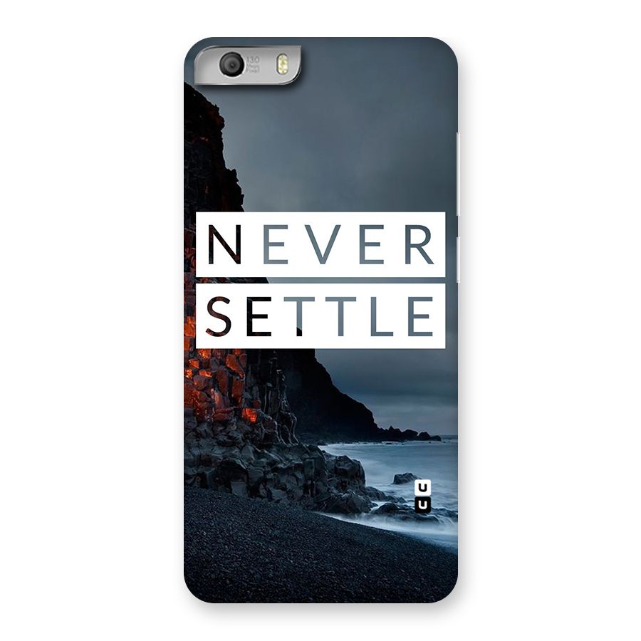 Never Settle Dark Beach Back Case for Micromax Canvas Knight 2