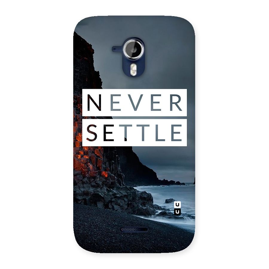 Never Settle Dark Beach Back Case for Micromax Canvas Magnus A117
