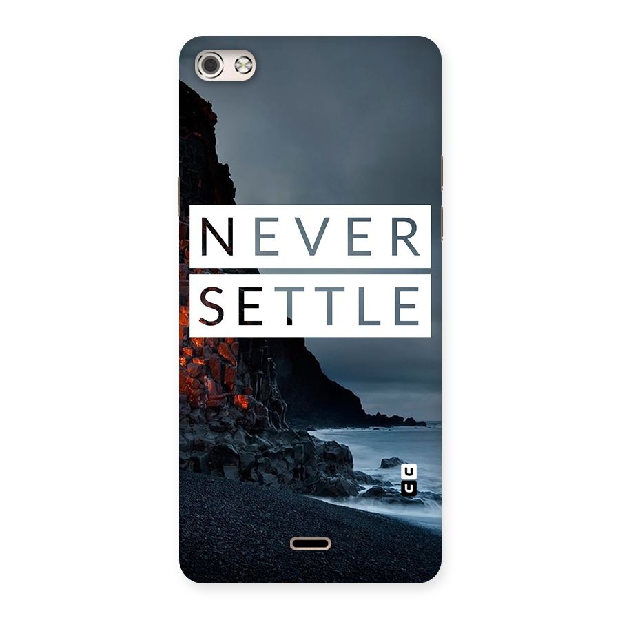 Never Settle Dark Beach Back Case for Micromax Canvas Silver 5