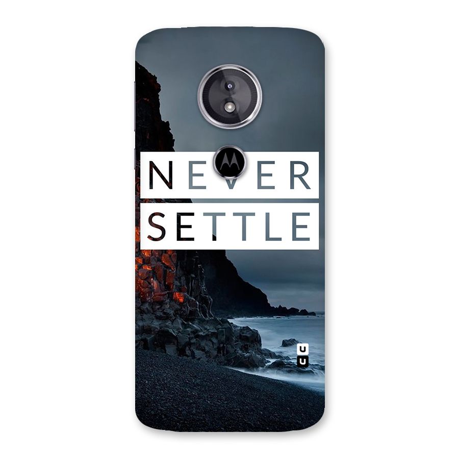 Never Settle Dark Beach Back Case for Moto E5