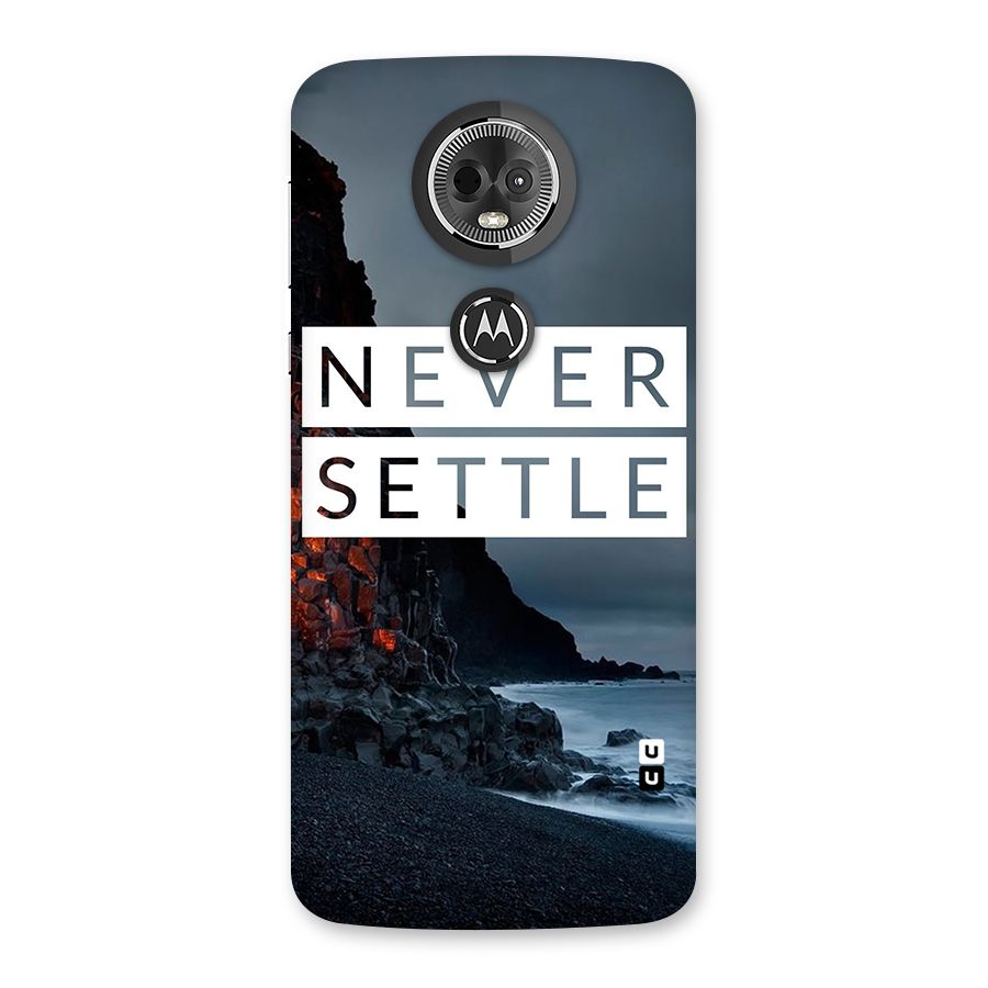Never Settle Dark Beach Back Case for Moto E5 Plus