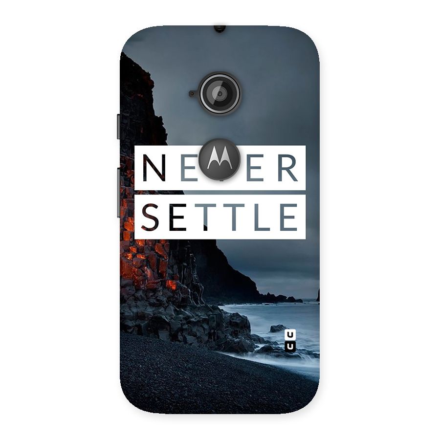 Never Settle Dark Beach Back Case for Moto E 2nd Gen