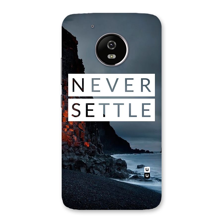 Never Settle Dark Beach Back Case for Moto G5