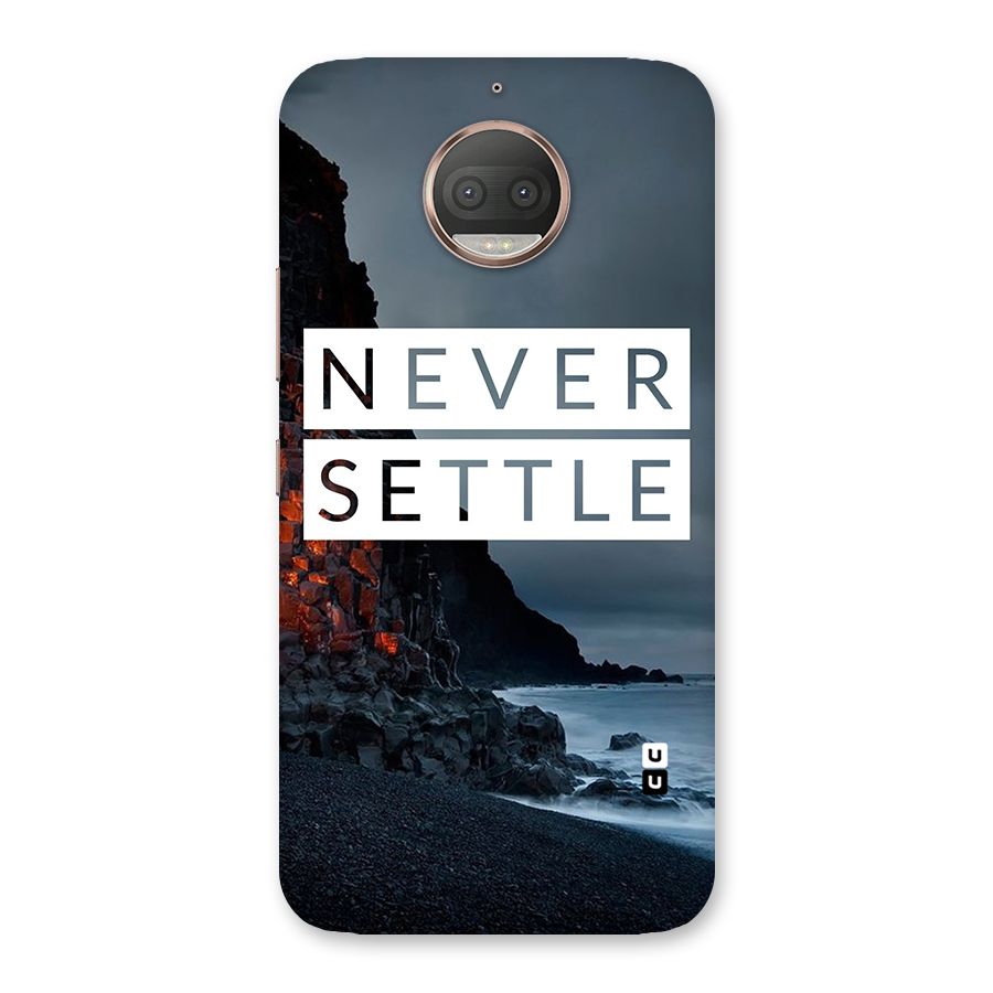 Never Settle Dark Beach Back Case for Moto G5s Plus