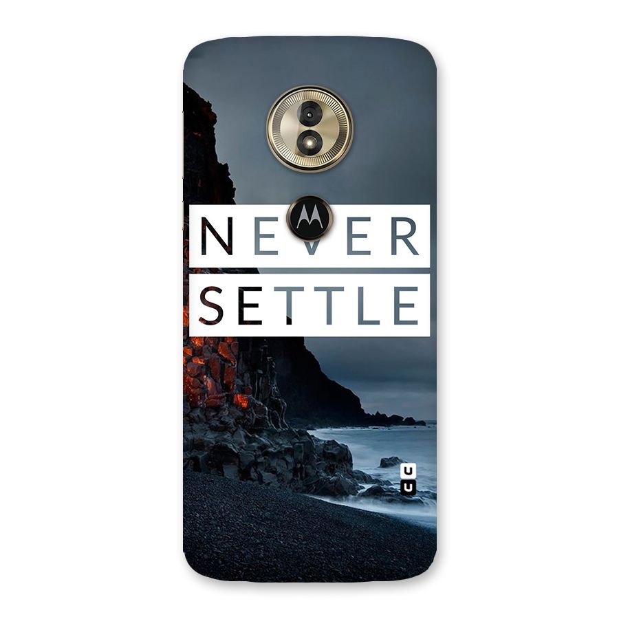 Never Settle Dark Beach Back Case for Moto G6 Play