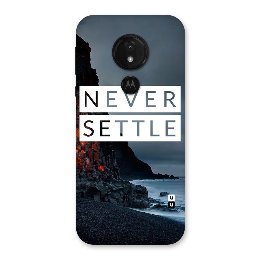 Never Settle Dark Beach Back Case for Moto G7 Power