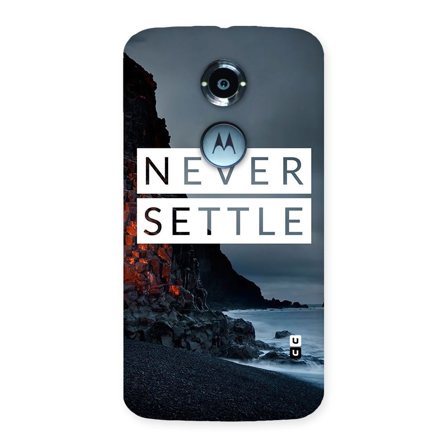 Never Settle Dark Beach Back Case for Moto X 2nd Gen
