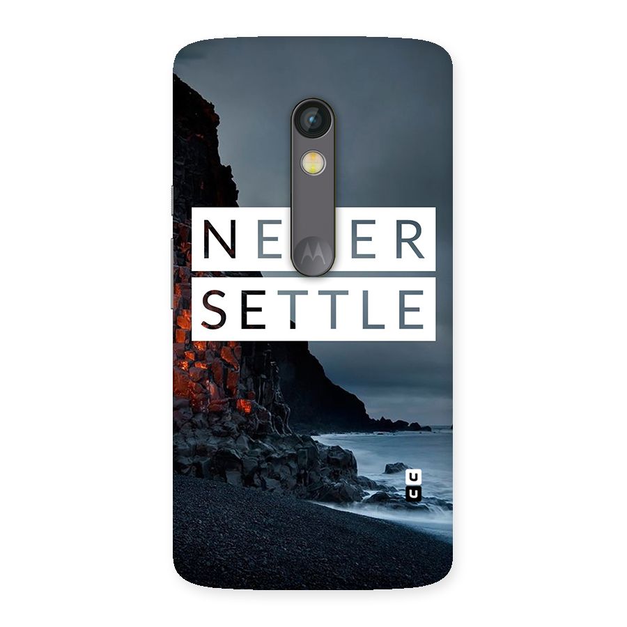 Never Settle Dark Beach Back Case for Moto X Play