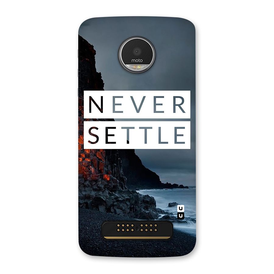 Never Settle Dark Beach Back Case for Moto Z Play