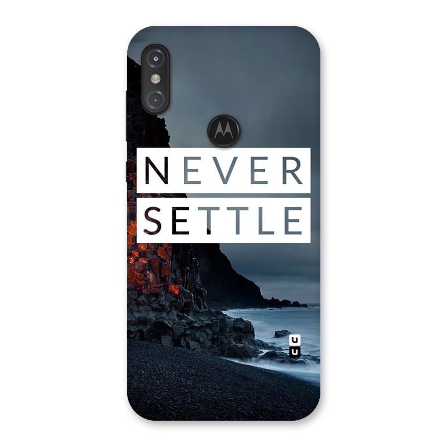 Never Settle Dark Beach Back Case for Motorola One Power