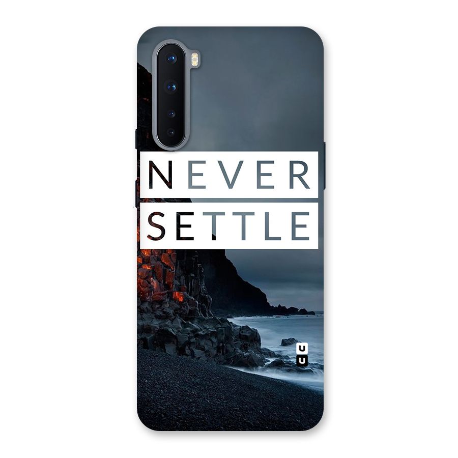Never Settle Dark Beach Back Case for OnePlus Nord