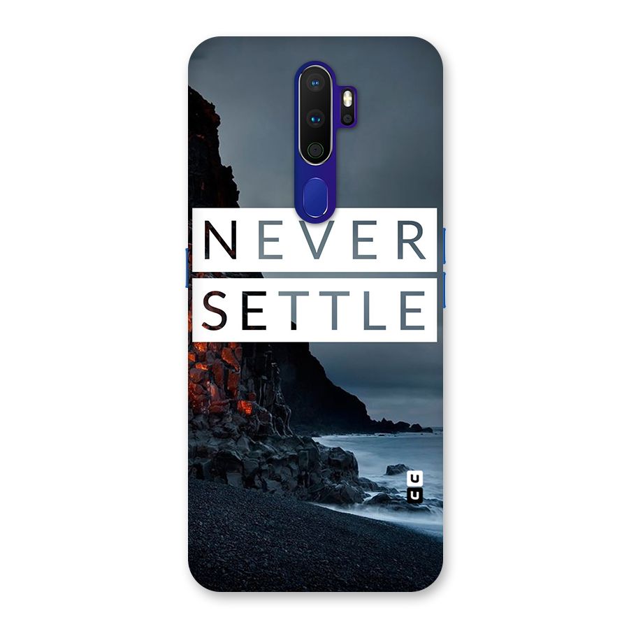 Never Settle Dark Beach Back Case for Oppo A9 (2020)