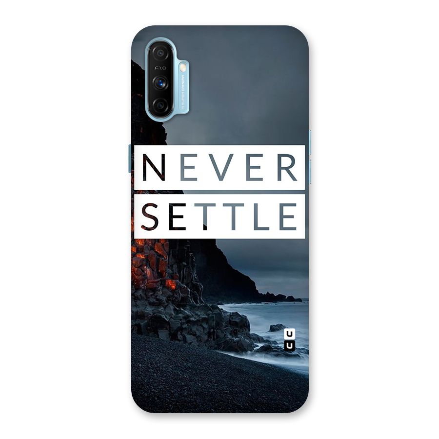 Never Settle Dark Beach Back Case for Realme Narzo 20A