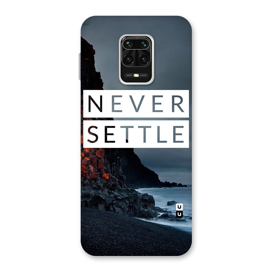 Never Settle Dark Beach Back Case for Redmi Note 9 Pro