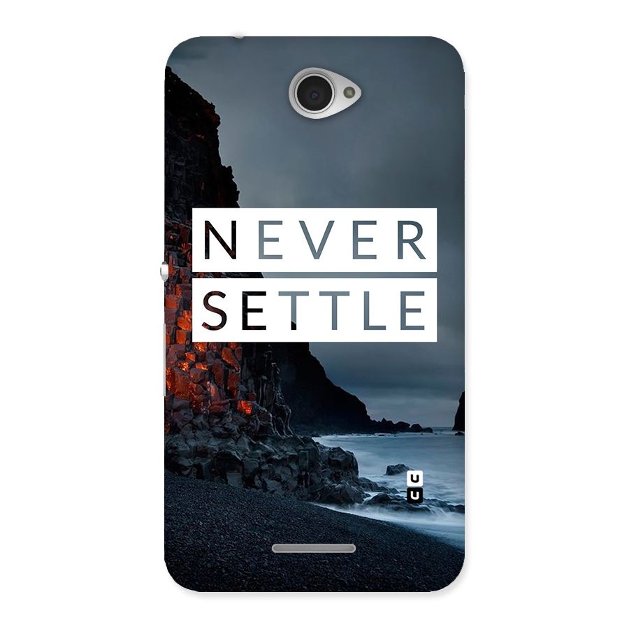 Never Settle Dark Beach Back Case for Sony Xperia E4