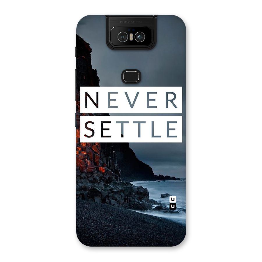 Never Settle Dark Beach Back Case for Zenfone 6z