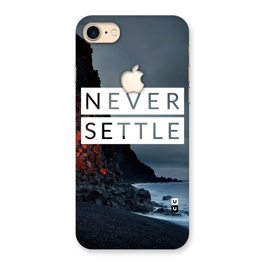 Never Settle Dark Beach Back Case for iPhone 7 Apple Cut