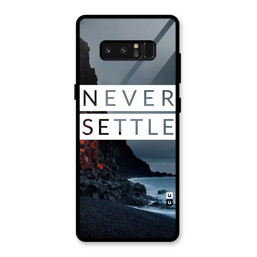 Never Settle Dark Beach Glass Back Case for Galaxy Note 8