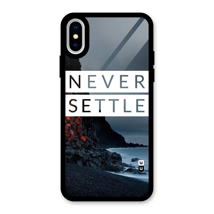 Never Settle Dark Beach Glass Back Case for iPhone XS