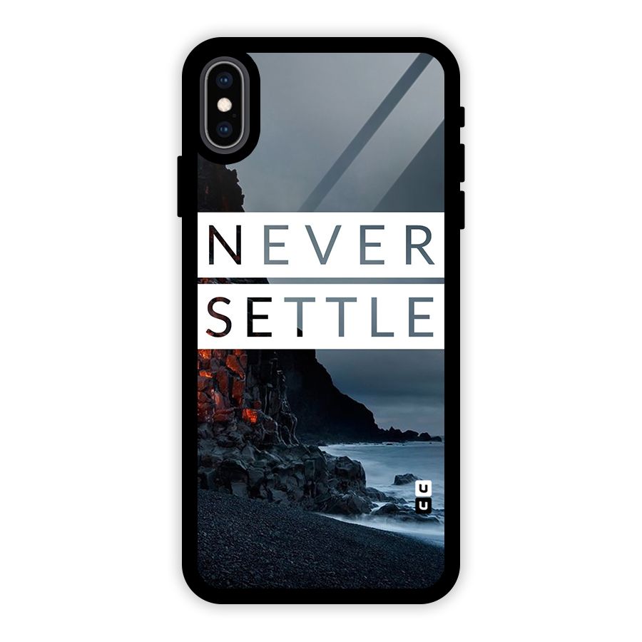 Never Settle Dark Beach Glass Back Case for iPhone XS Max