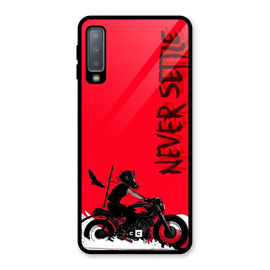 Never Settle Ride Glass Back Case for Galaxy A7 (2018)
