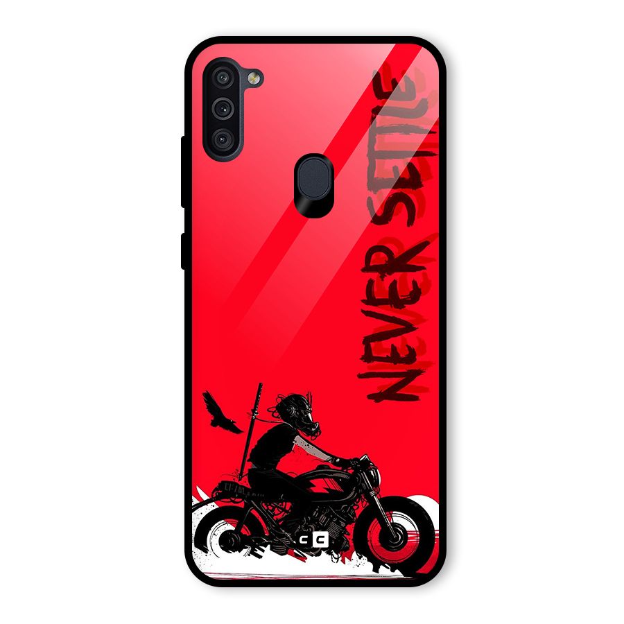 Never Settle Ride Glass Back Case for Galaxy M11