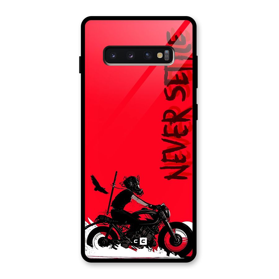 Never Settle Ride Glass Back Case for Galaxy S10 Plus