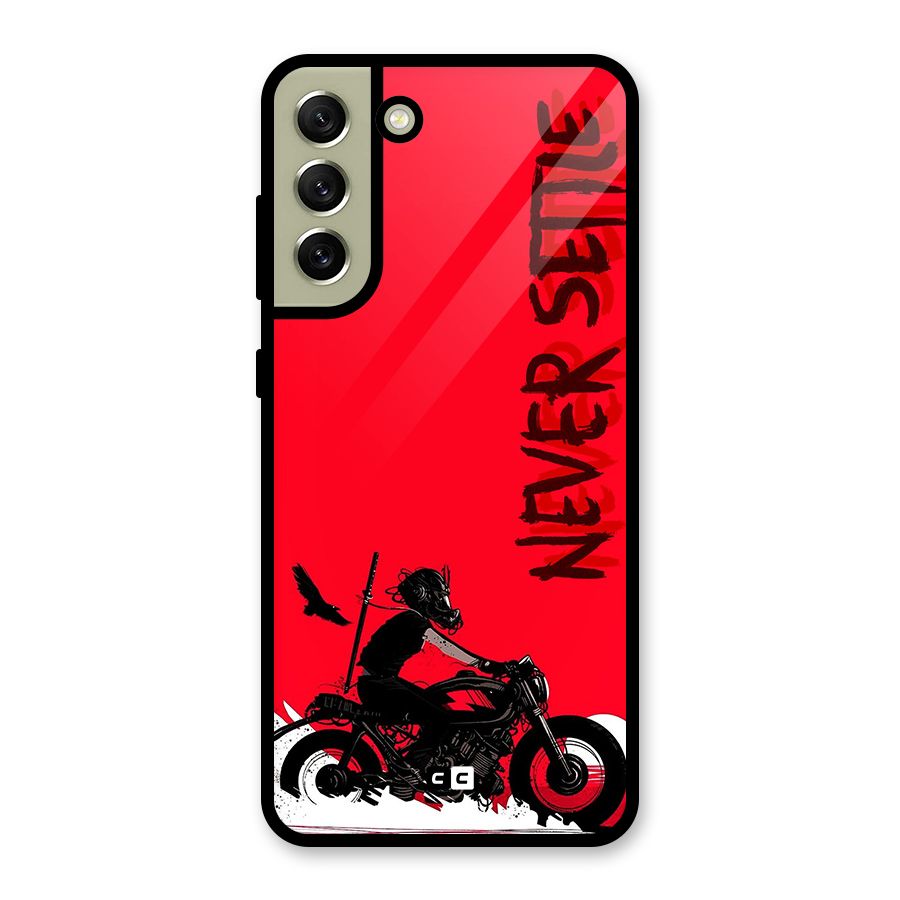 Never Settle Ride Glass Back Case for Galaxy S21 FE 5G