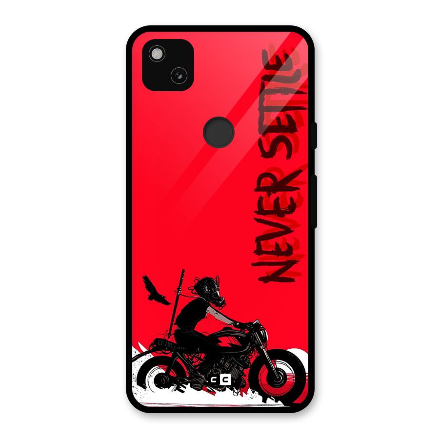 Never Settle Ride Glass Back Case for Google Pixel 4a
