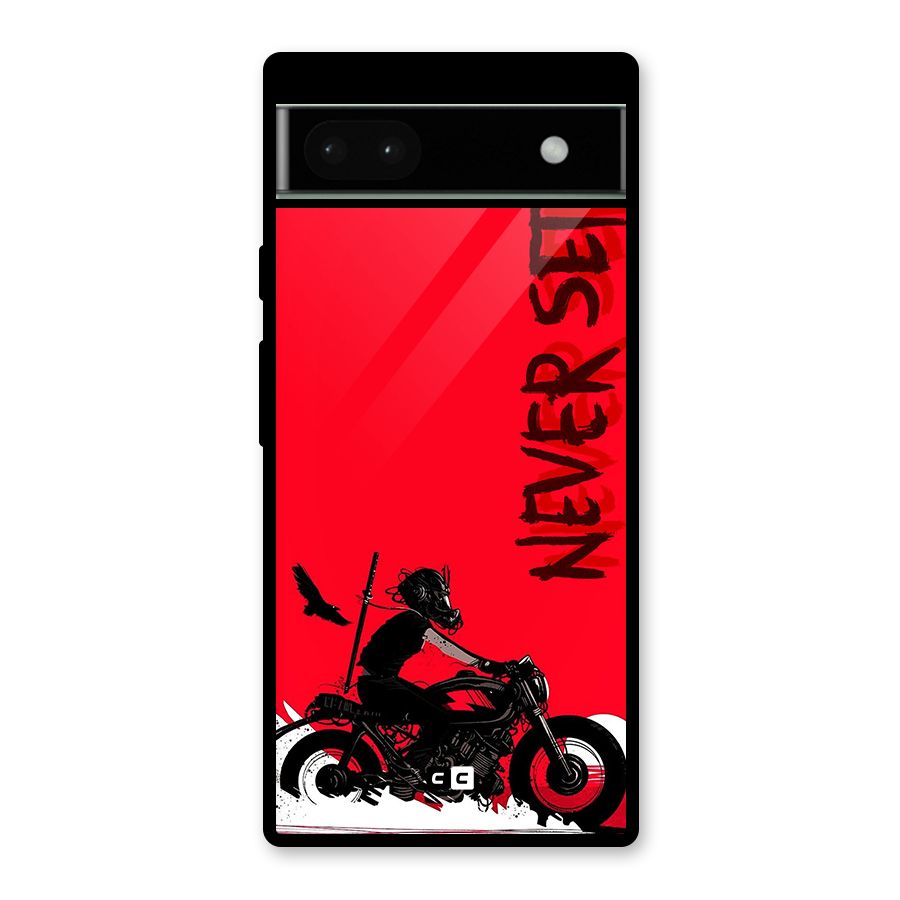Never Settle Ride Glass Back Case for Google Pixel 6a