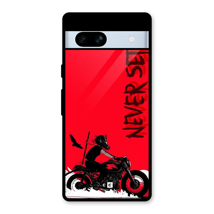 Never Settle Ride Glass Back Case for Google Pixel 7a