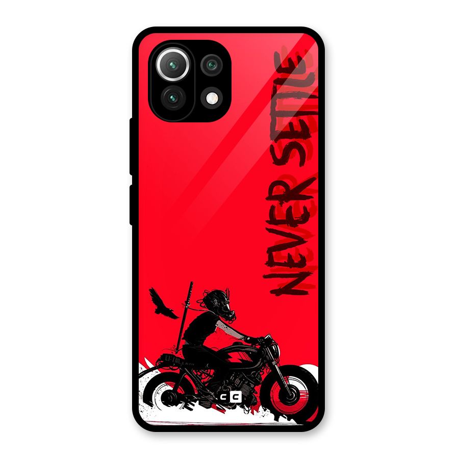 Never Settle Ride Glass Back Case for Mi 11 Lite