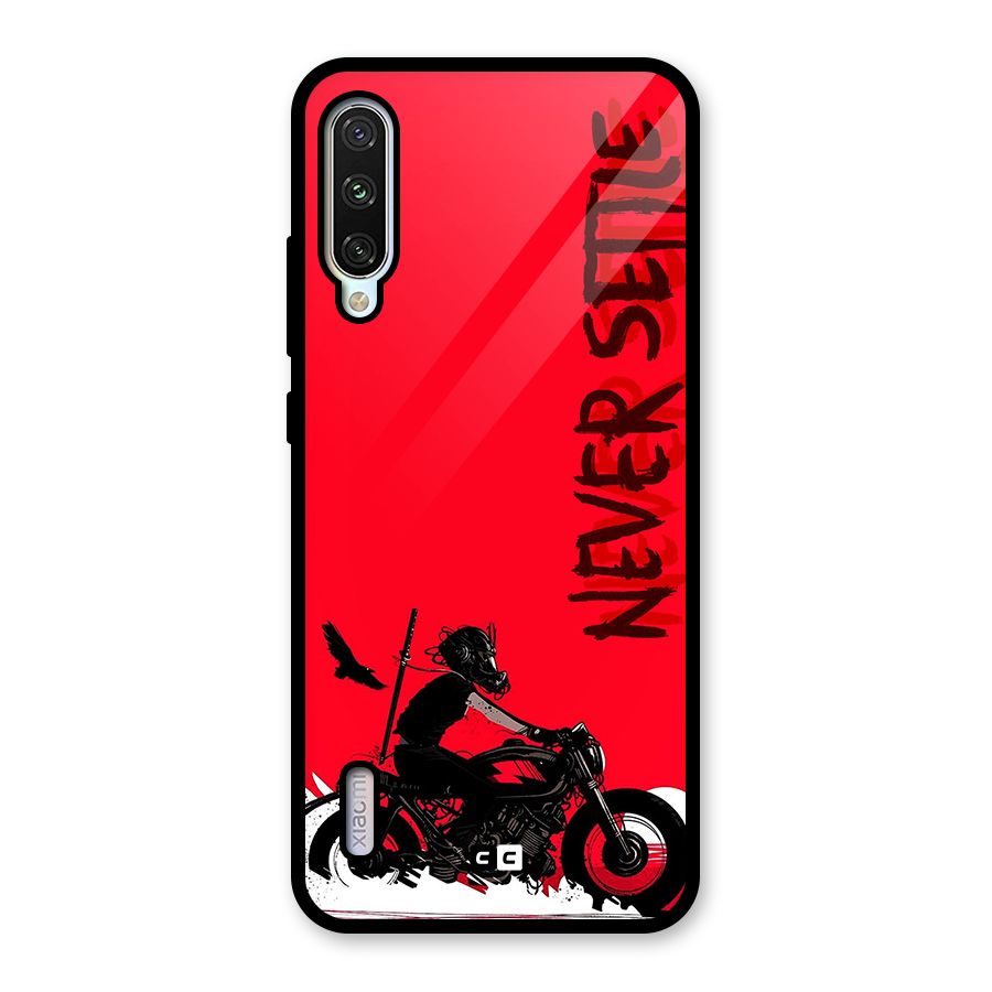 Never Settle Ride Glass Back Case for Mi A3