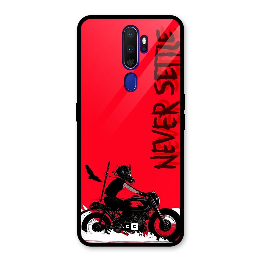 Never Settle Ride Glass Back Case for Oppo A9 (2020)