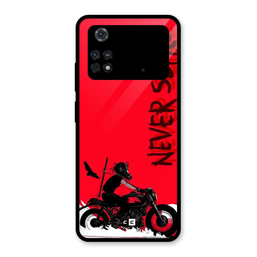 Never Settle Ride Glass Back Case for Poco M4 Pro 4G