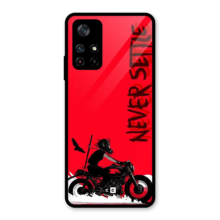 Never Settle Ride Glass Back Case for Poco M4 Pro 5G