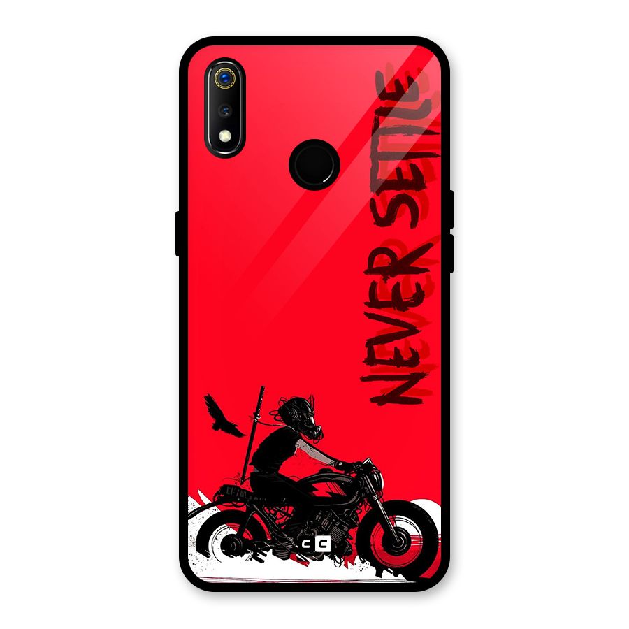 Never Settle Ride Glass Back Case for Realme 3i