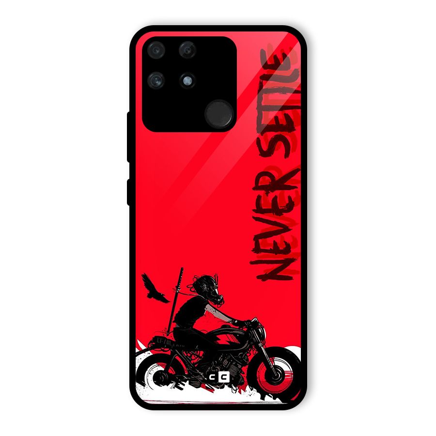Never Settle Ride Glass Back Case for Realme Narzo 50A