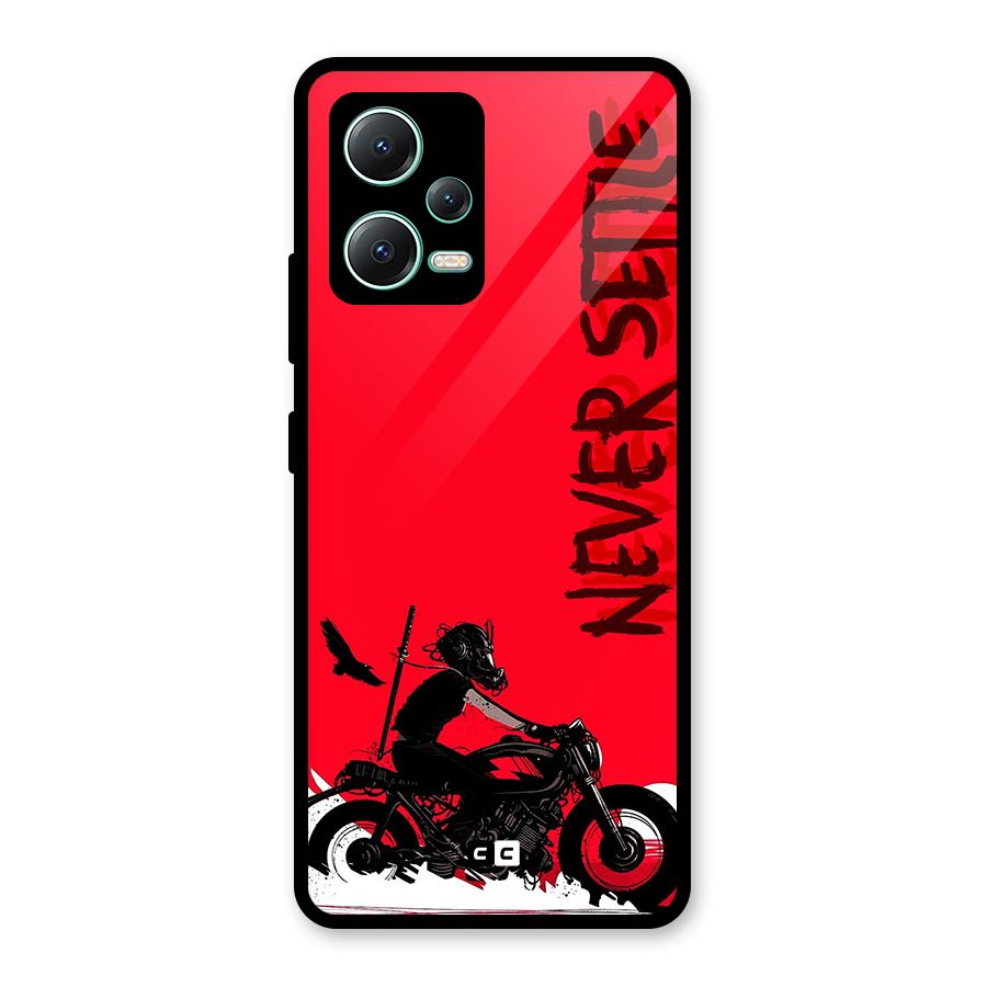 Never Settle Ride Glass Back Case for Redmi Note 12 5G