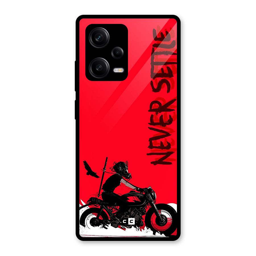 Never Settle Ride Glass Back Case for Redmi Note 12 Pro