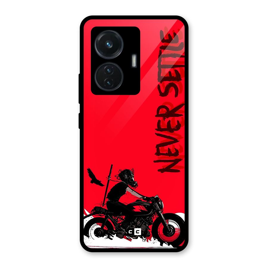 Never Settle Ride Glass Back Case for Vivo T1 44W
