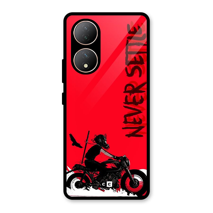 Never Settle Ride Glass Back Case for Vivo T2