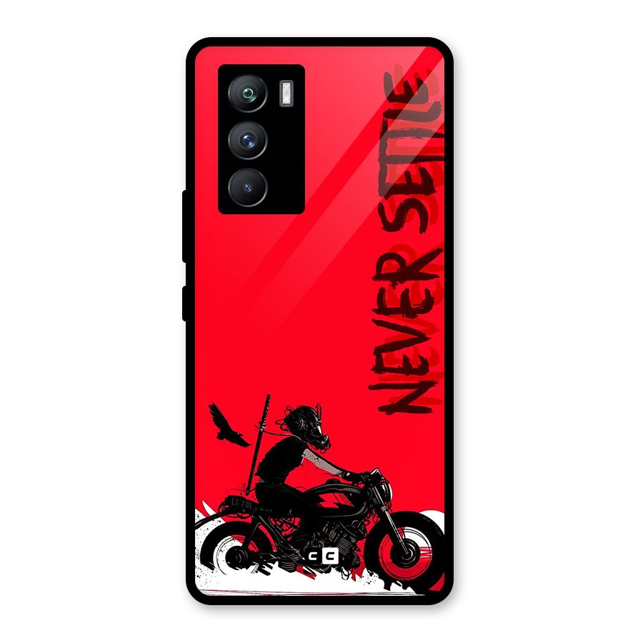 Never Settle Ride Glass Back Case for Vivo iQOO 9 SE