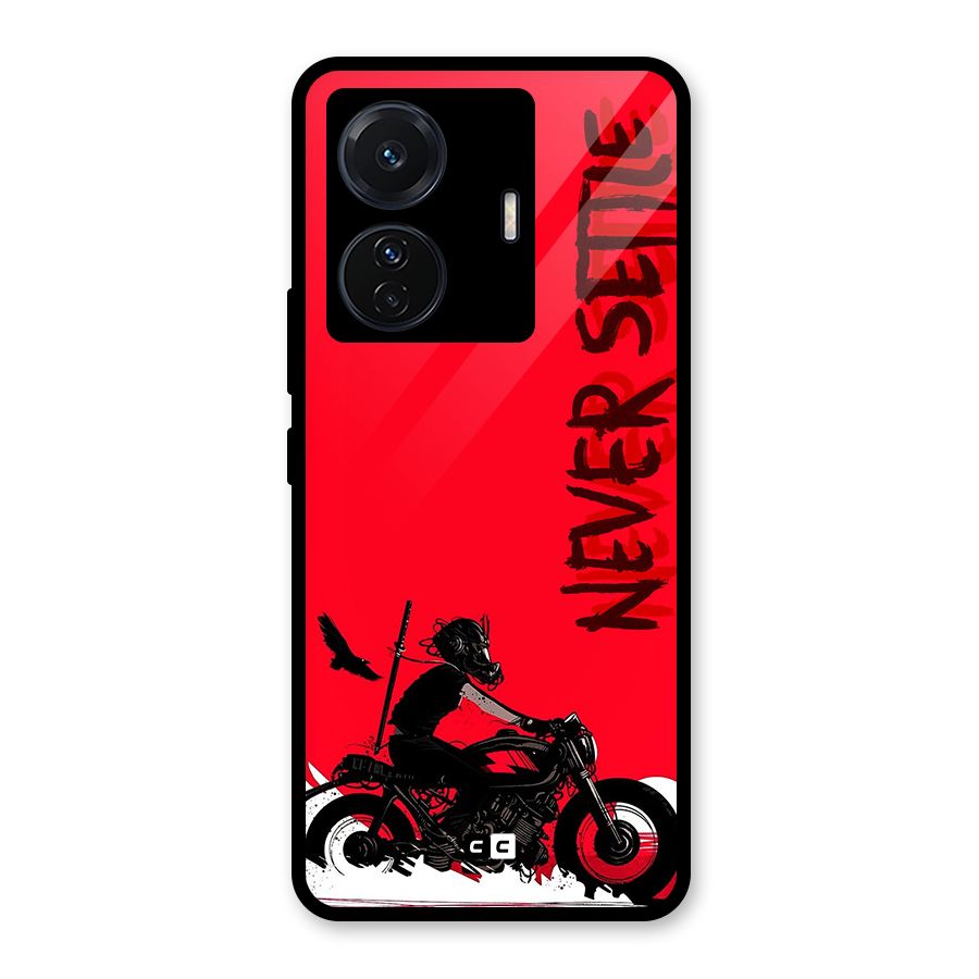 Never Settle Ride Glass Back Case for Vivo iQOO Z6 Pro