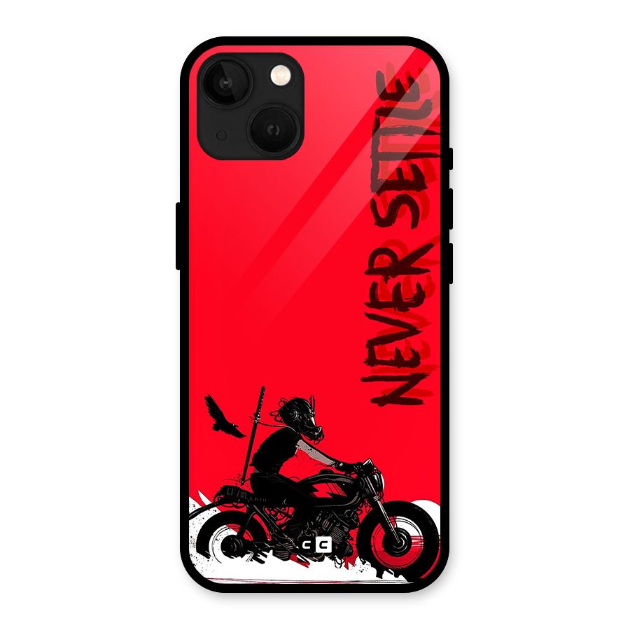 Never Settle Ride Glass Back Case for iPhone 13