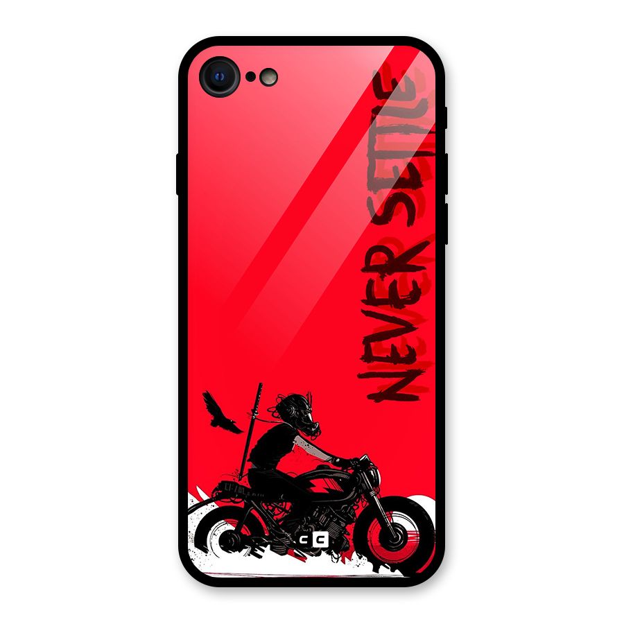 Never Settle Ride Glass Back Case for iPhone SE 2022