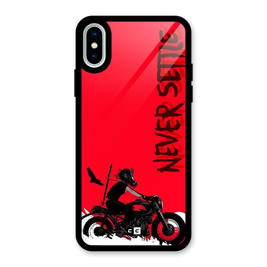 Never Settle Ride Glass Back Case for iPhone X