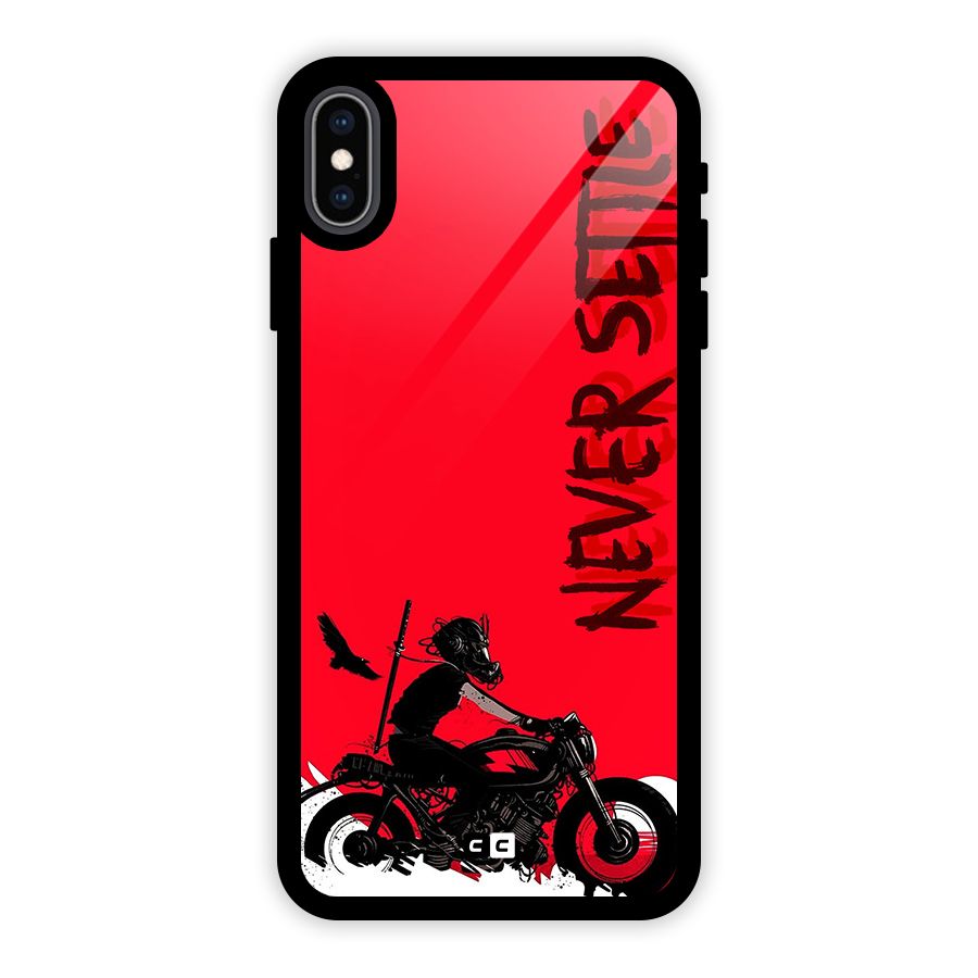 Never Settle Ride Glass Back Case for iPhone XS Max